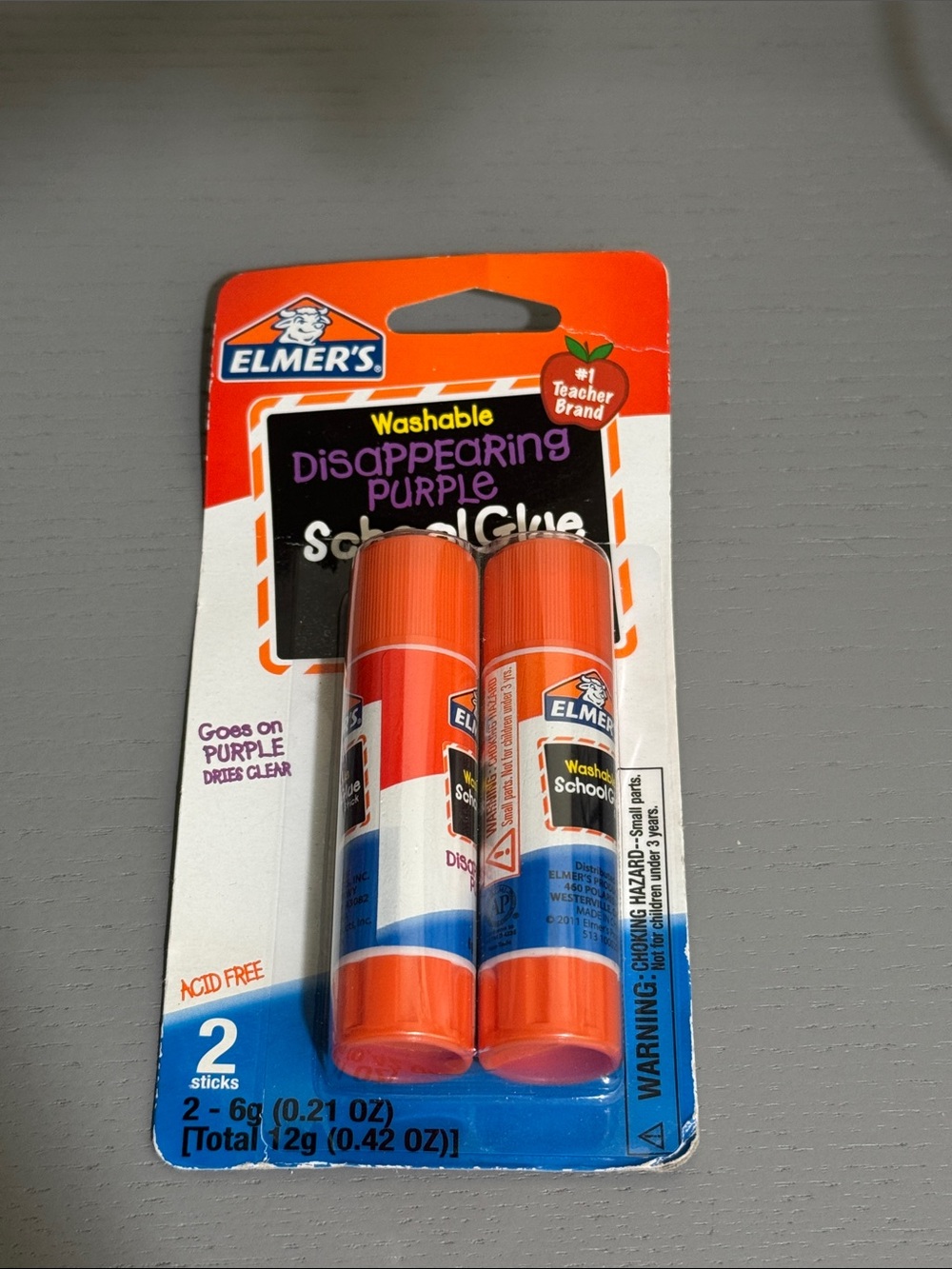 2 Pack Disappearing Purple Elmers Glue Sticks